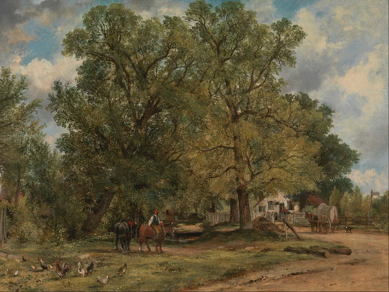 1800-Frederick W. Watts - Paesaggio con cottage
